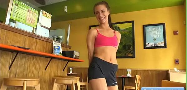 trendsNaughty sexy teen amateur Anyah goes for a run and gets naked in public and finger her juicy pussy